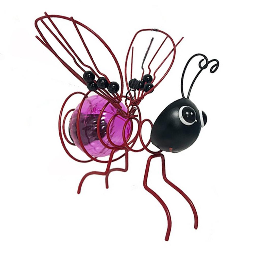 Solar Bees Lights Outdoor Hanging Bee Solar Garden Light Waterproof Bumble Bees Solar Light for Patio Yard Outdoor Decoration фиолетовый