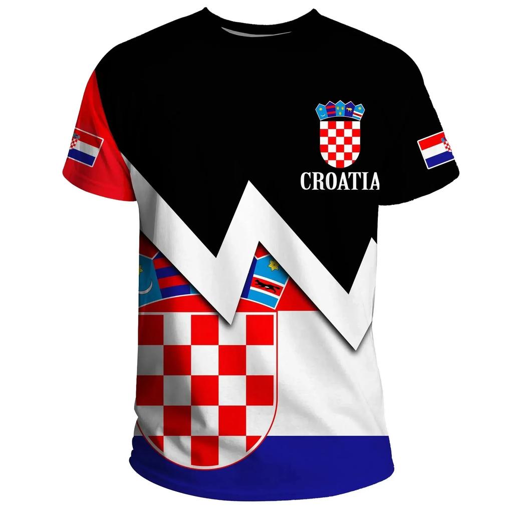 Croatian Flag Football Print 3D Summer Men Women Sports Fashion Quick Drying Casual Children Round Neck Short Sleeve T-shirt Top