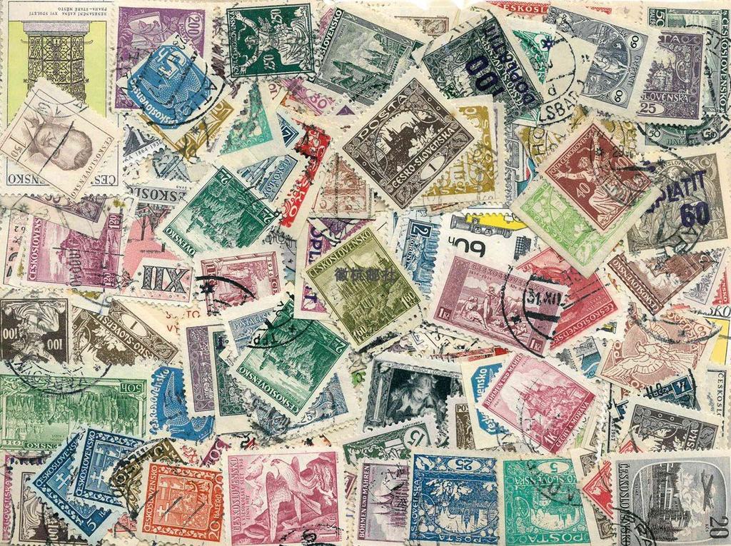 Real Stamped All Czechoslovak Post Stamps 100 Different Stamps Collectible Postage Stamps Collecting Scrapbook And Stamping
