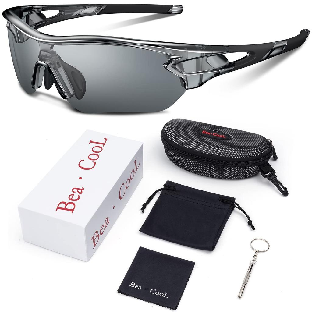 Sports sunglasses with polarized lenses for mountain TAC UV clear [BEACOOL] cycling, climbing, fishing, baseball, golf, running, driving, motorbike,