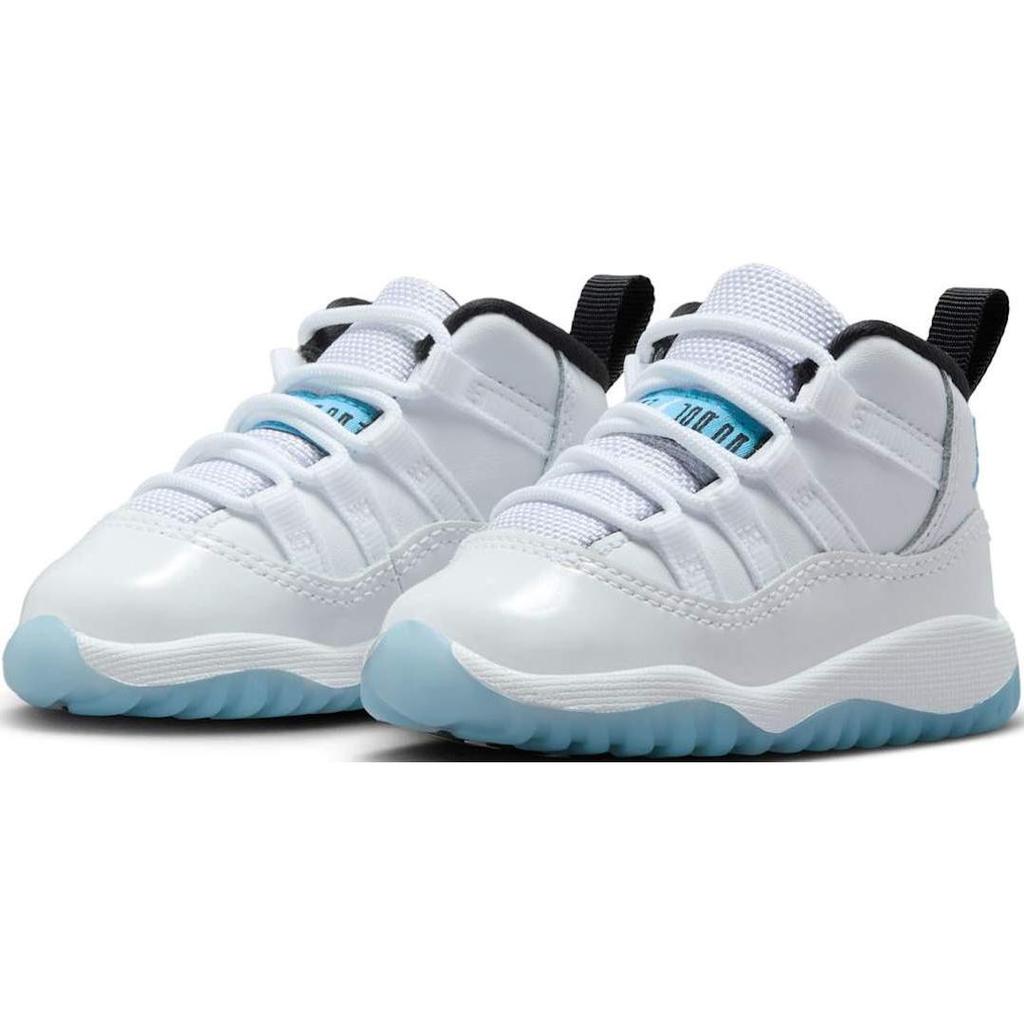 New Jordan Air Jordan 11 Anti-Slip Wear-Resistant High-Top Toddler Shoes White Blue Infant And Toddler 378040-104