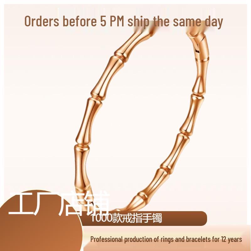 Women's High-End Titanium Stainless Steel Bamboo Bracelet – No Fade, Stylish Summer Jewelry