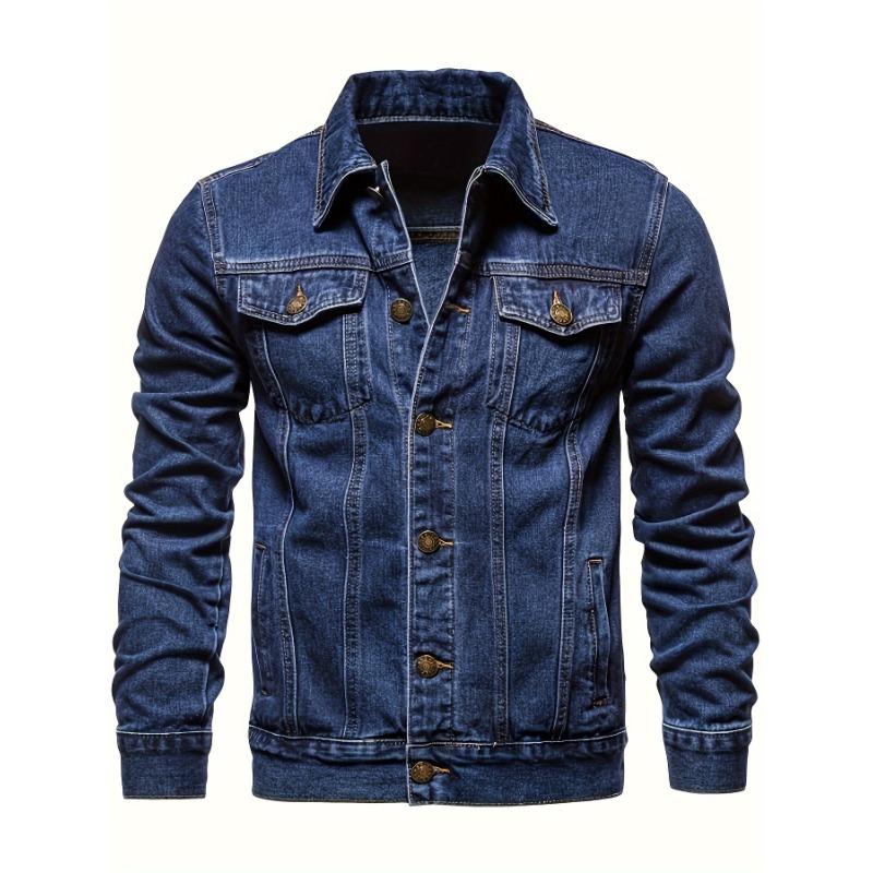 Autumn Men Solid Denim Jackets Fashion Motorcycle Vintage Jeans Jackets Hommes Slim Fit Cotton Casual Black Blue Coats