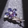 Blucome Elegant Plant Flower Shape Brooch Imitation Pearl Zircon Copper Jewelry Women Girls Coat Dress Sweater Scarf Accessories