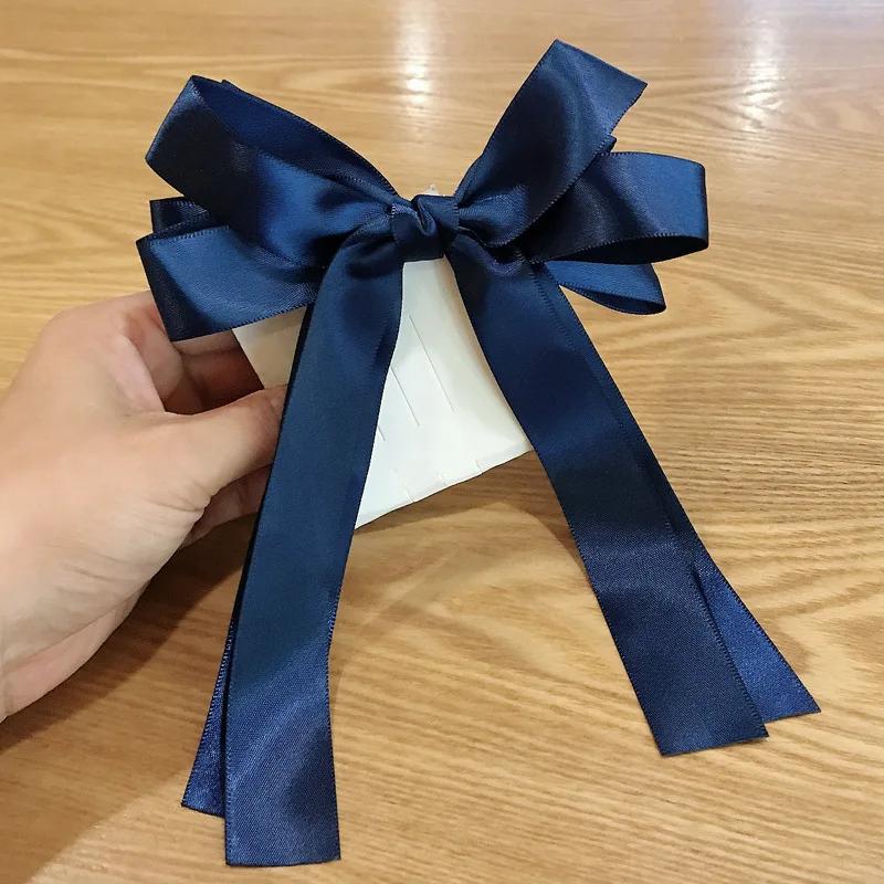 Fashion Korean BowKnot Hair Ties Scrunchies Women Girls Elastic Hair Bands Band Long Ribbon Bow Ponytail Accessories