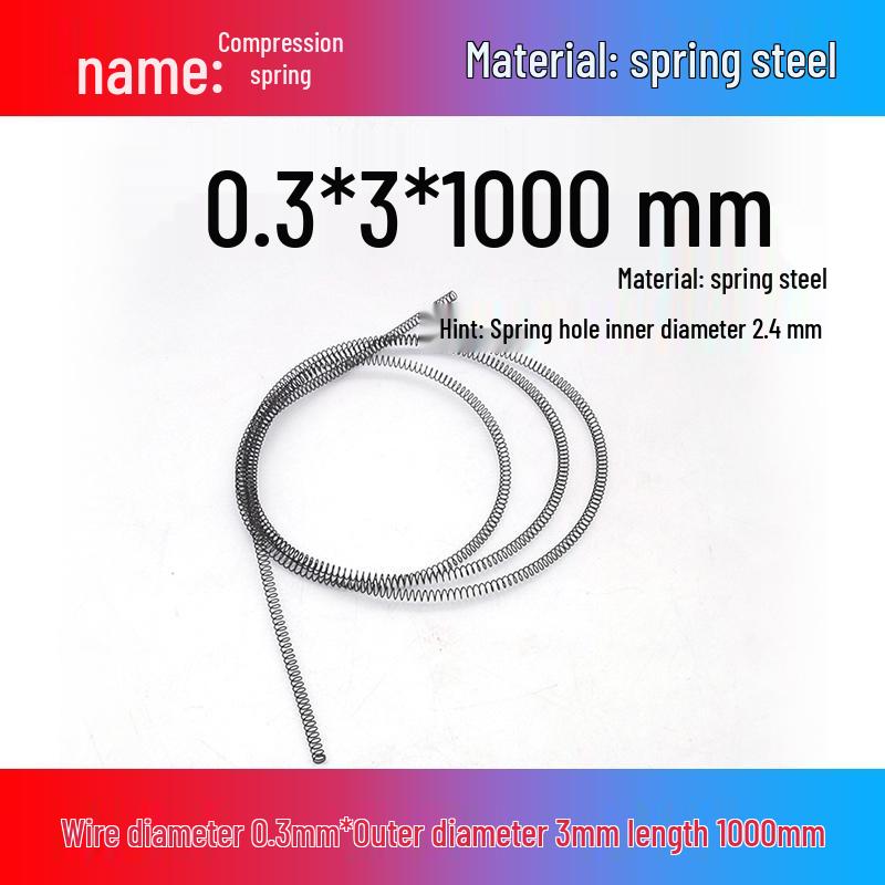 Spring Wire: 1m Long, Soft Pressure, Manganese Steel, 0.3-4.5mm Diameter, Yellow Compression Return.