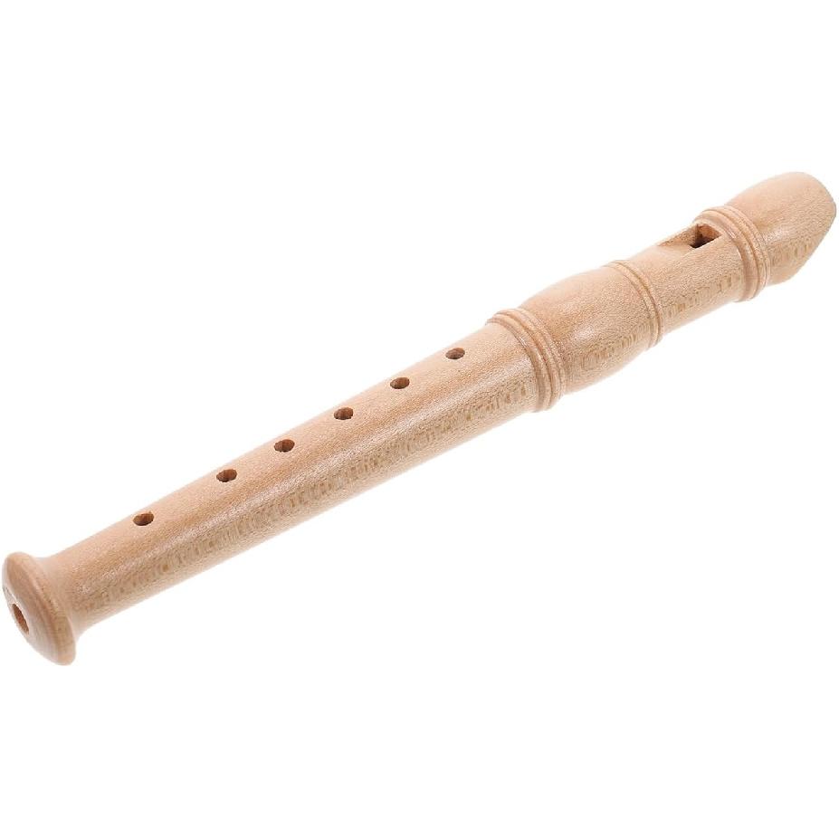 SUPVOX Children'S 6-Hole Wooden Flute, Beginner Wind Instrument for Kids, Easy To Play, Natural Wood Color, 7.67 Inches