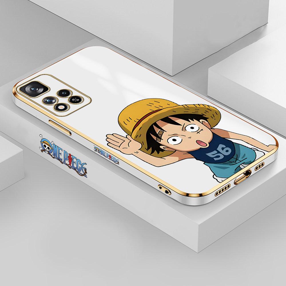 For Redmi Note 13 Pro 12 Pro 12S 11 Pro 11S 10S OPPO A38 A77s A96 Realme C33 C65 OnePlus Soft TPU Full Lens Protect Cute Luffy Design Phone Case