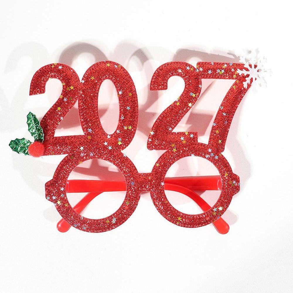 Sequin 2027 New Year Headband Cute 2027 Number Hair Hoop New Year Decorative Glasses Holiday Party