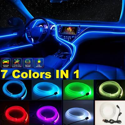 Striscia LED per interni auto, decorazioni, luci d'atmosfera RGB al neon fai da te, strisce in fibra ottica per cruscotto, lampada con chiavetta USB