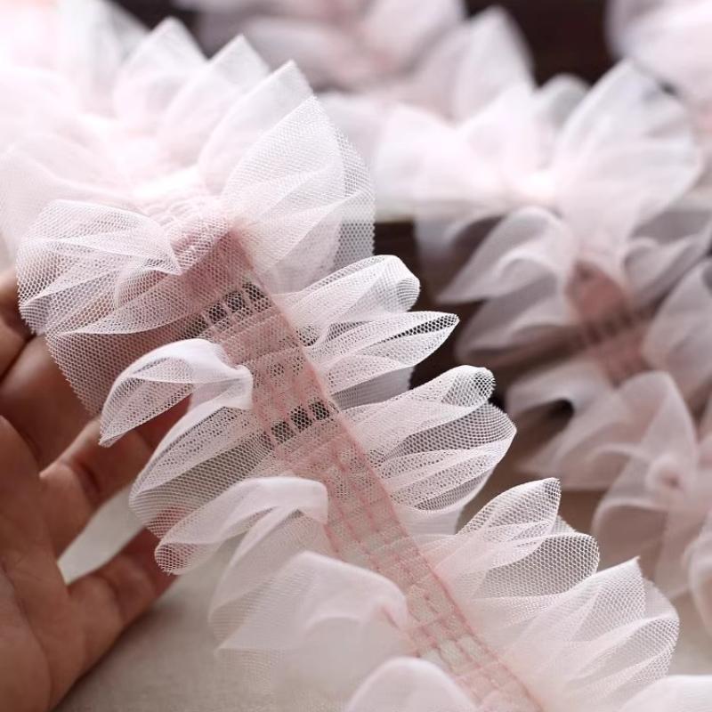 HOT Central Pleated Fluffy Edge Color Lace DIY Children's Cake Skirt Sofa Cover Curtain Trim Sewing Accessories Factory Supply