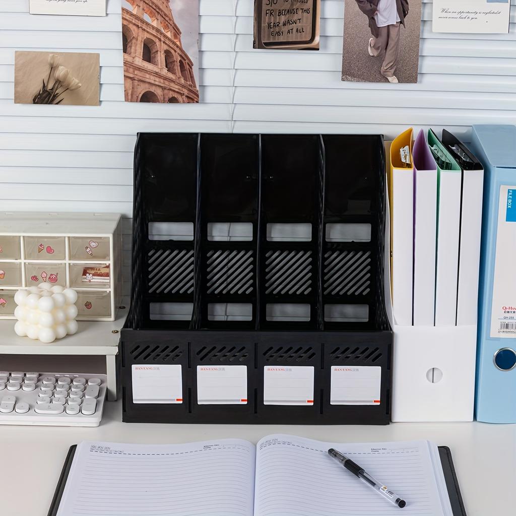 Detachable A4 Document Organizer - Desktop Bookshelf & File Holder, Durable PP Material, Office Supplies Storage Rack