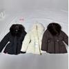 Autumn and winter new European products waist thin big fur cotton clothes women's medium and long belt jacket cotton clothes
