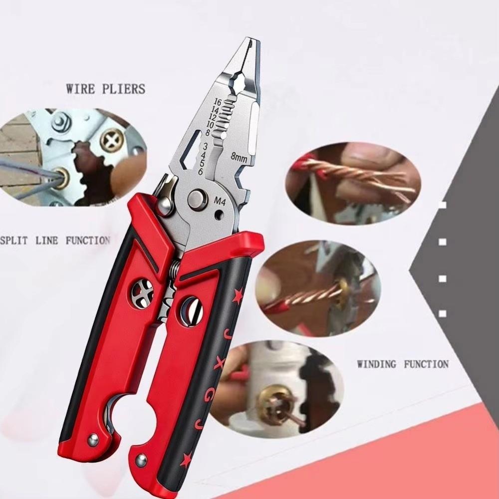 18-in-1 Function Electrician Pliers Zinc Zinc Alloy Steel Cable Cutters Wire Stripping Tool  Wire Winding