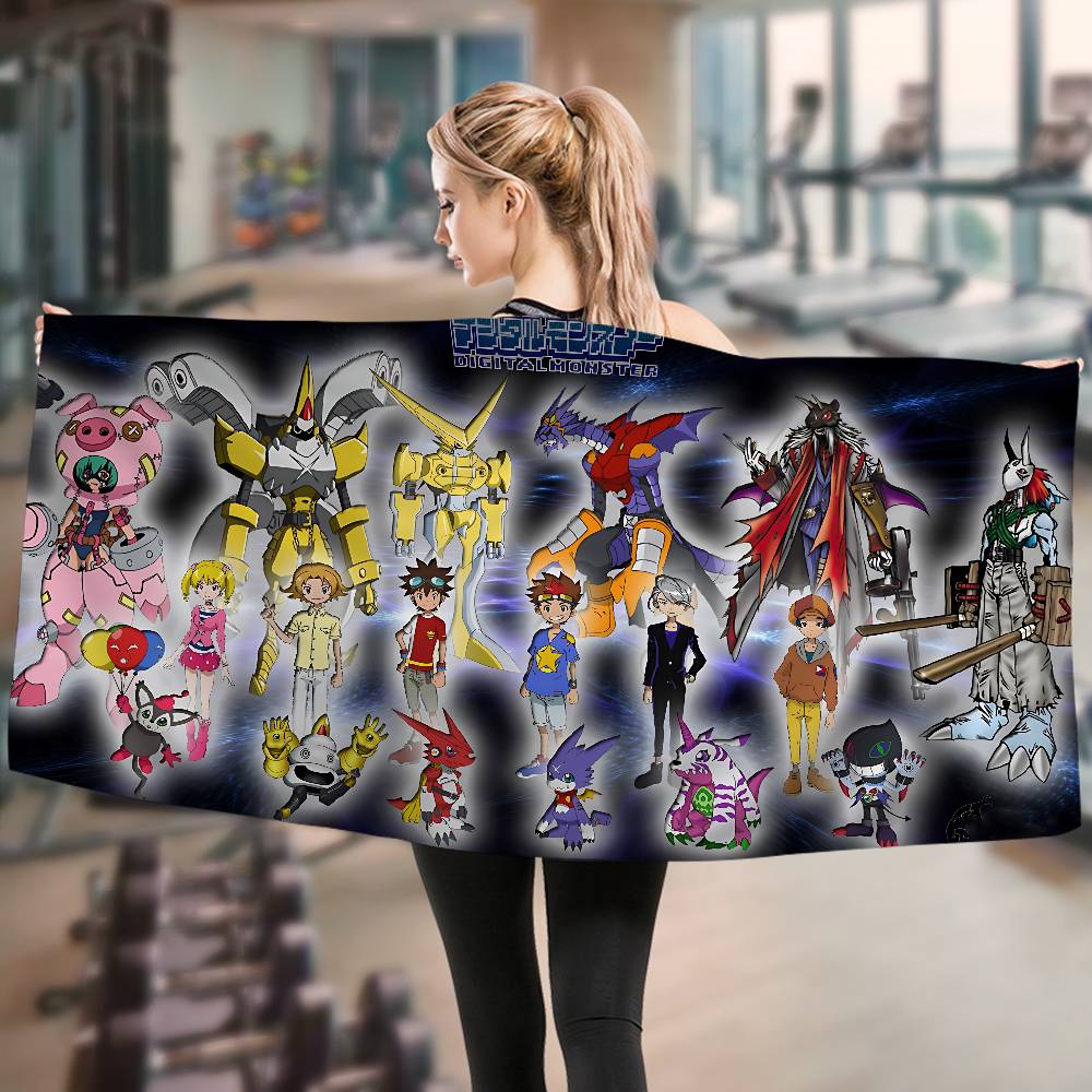 Digimon Adventure Monster Game Beach Towel Colorful Bath Towels For Girl Microfiber Quick Dry Sand Free Beach Yoga Spa