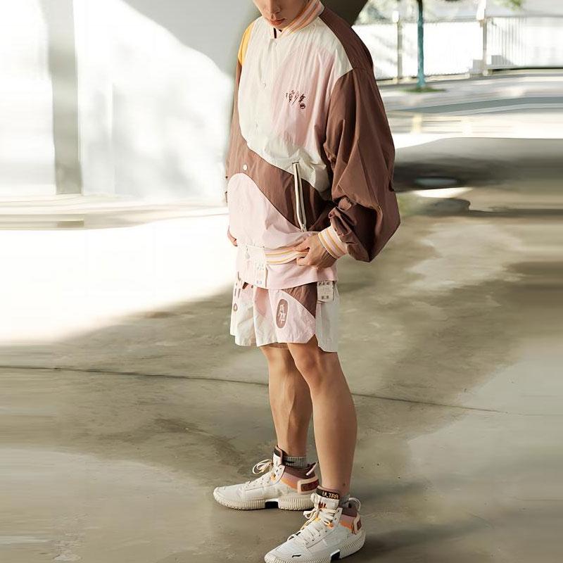 Li Ning Badfive Series Seven City Collaboration Changan Youth Color Block Letter Print Loose Casual Shorts Men Shorts AKST823-2