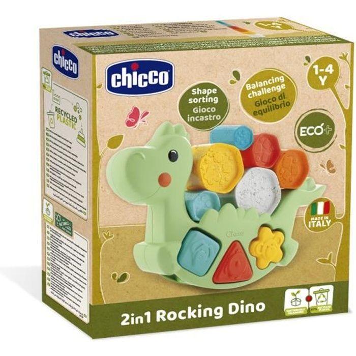 Jouet en peluche écologique - CHICCO - Lino le dino ECO - Mixte - 12 mois à 3 ans - Vert