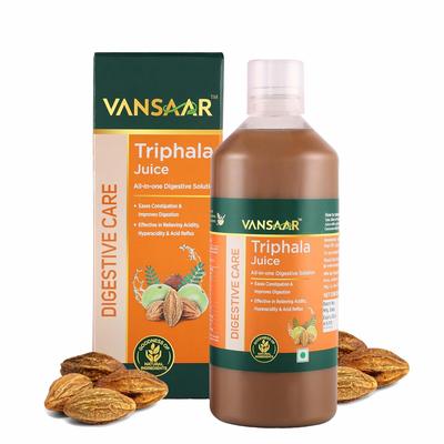 Vansaar Triphala Juice 1L Přírodní podpora trávení Pro každodenní pohodu střev Rovnováha střev Detoxikační a regularizační nápoj