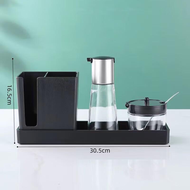 Chui Shan Hai Commercial Glass Seasoning & Chopstick Holder Set