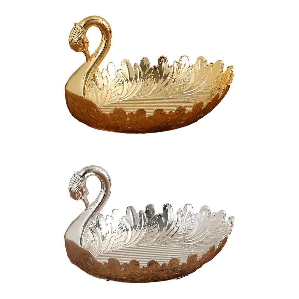 Fruit Plate Snack Serving Plate Zinc Alloy Snack Tray for Dining Room Tables