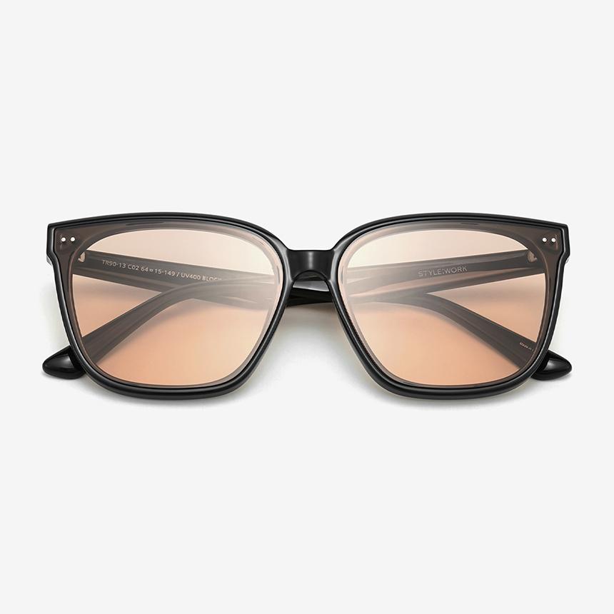 Seutailwokeu Flat Bar Sunglasses Style Work Tr90-13 C2_Tint Unisex Horn-Rimmed Daily