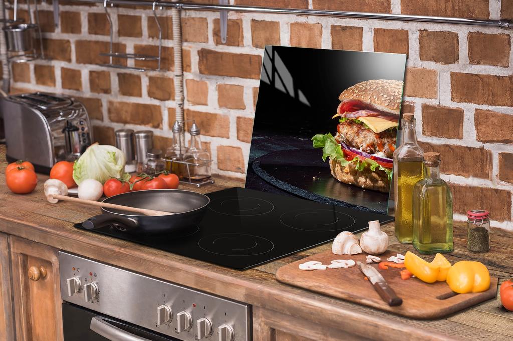 SZKLANA PŁYTA OCHRONNA NA KUCHENKĘ 50x52 HAMBURGER