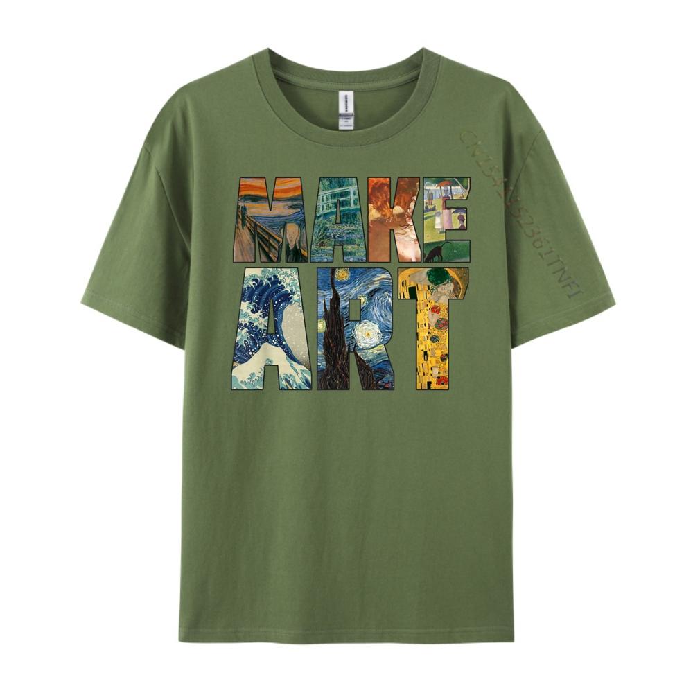 MAKE ART Funny Artist Artistic Humor Painting Cool Tshirt Camisas Basicas Hombre Casual Everyday T Shirts For Men Normal