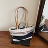 Canvas Bag With Contrast Stripes For Casual Daily Use Women Summer Fashion