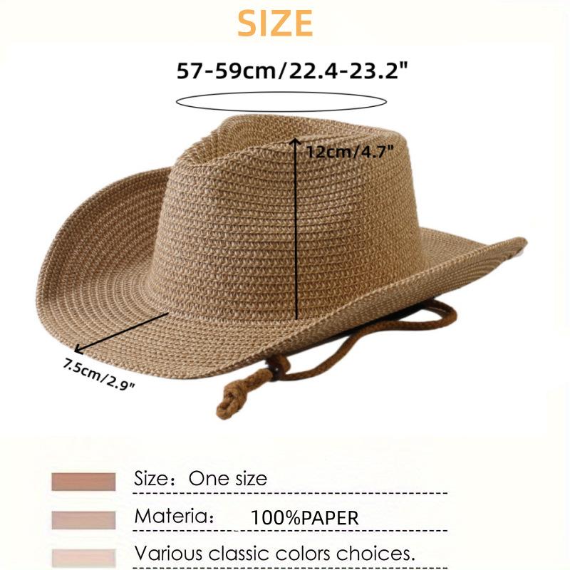 Populaire Europese en Amerikaanse klassieke stro geweven westerse cowboyhoed heren- en dames outdoor mode OL-stijl geweven tophoed