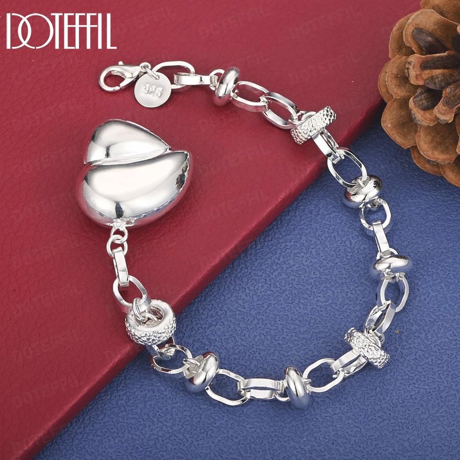 

Модный браслет-сердце из стерлингового серебра 925 пробы, свадебное украшение 20cm