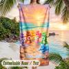 Care Bears Beach Towel, Personalized Custom Text, Quick Dry Soft Large Towel For Swimming Pool Travel