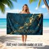 Abstract Geometric Theme Soft Beach Towel Personalized Custom Name Text Towel Portable for Beach Pool Travel