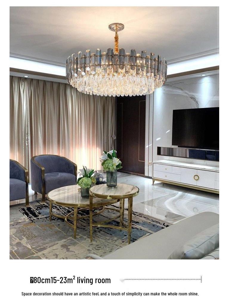 Luxurious Postmodern Crystal Chandelier - Modern Minimalist Lighting Fixture for Living Room, Bedroom, or Restaurant