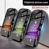 White Line Christmas Tree For iPhone 17 16 15 14 13 Plus 12 Mini 11 Pro Max XR Xs Max X 7 8 6S 22 20 Elliptical Glass Phone Case