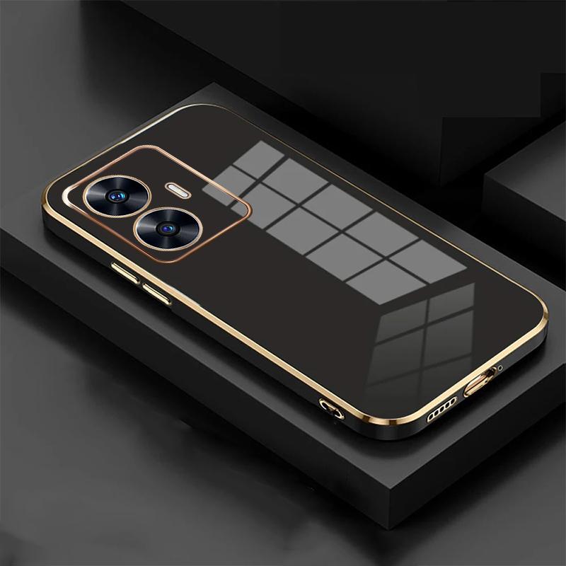 Glossy Plated Phone Case For OPPO Realme 12 11 11Pro 10 11ProPlus C67 C55 C53 C35 C33 C31 C30 C30S C21 Silicone Protector Cover
