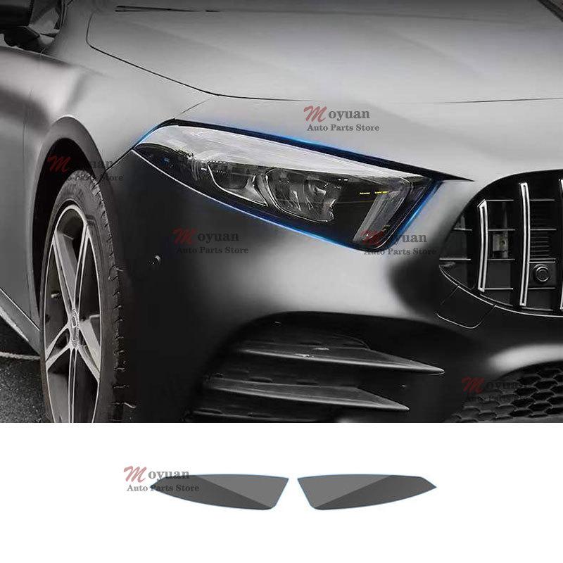 For Mercedes Benz A Class W177 V177 A180 A200 A220 A250 + Car Headlights TPU Transparent Smoked Black Car Repair Film