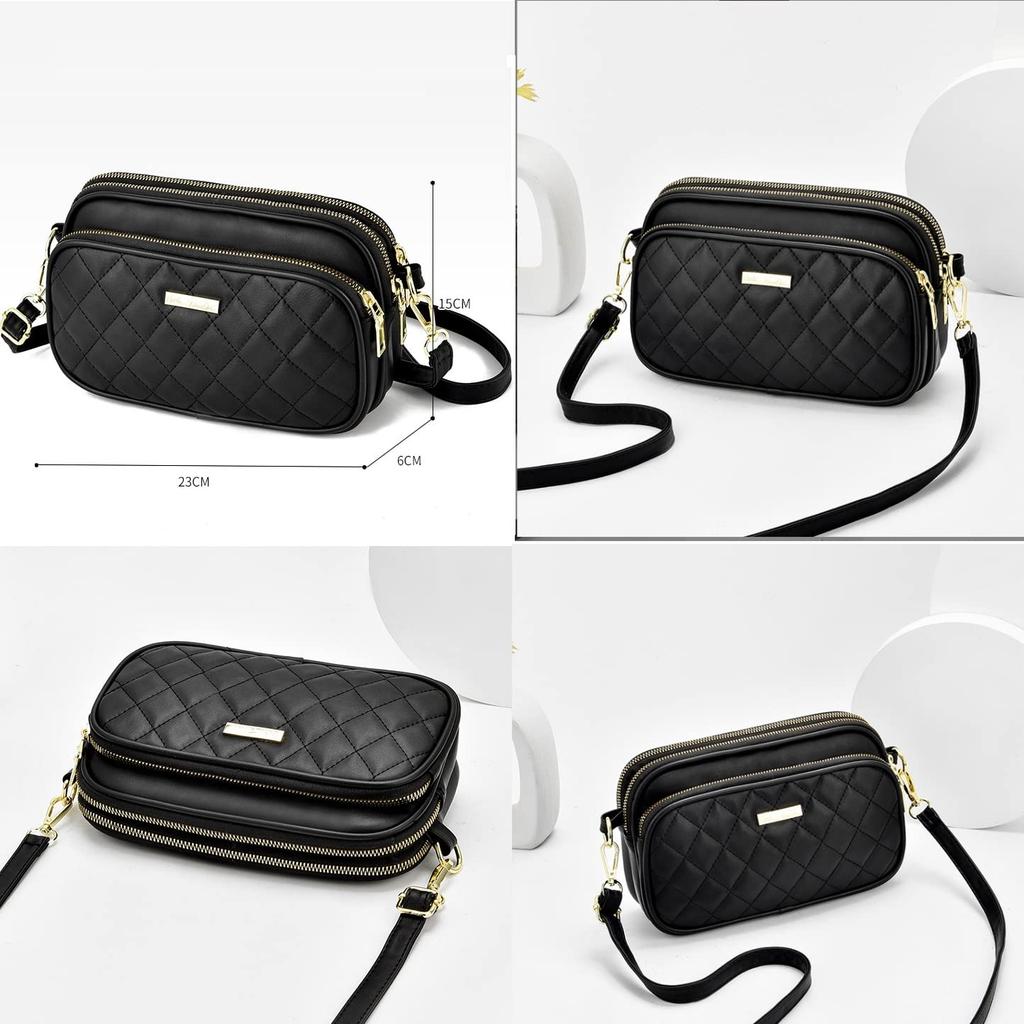 Brighttrust Women's Compact Mini PU Leather Shoulder Bag, Crossbody Bag, Party Bag (Black)