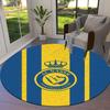 Al-Nassr FC Round Area Rug,Carpet Rug for Living Room Bedroom Sofa Playroom Decor,Non-slip Floor Mat