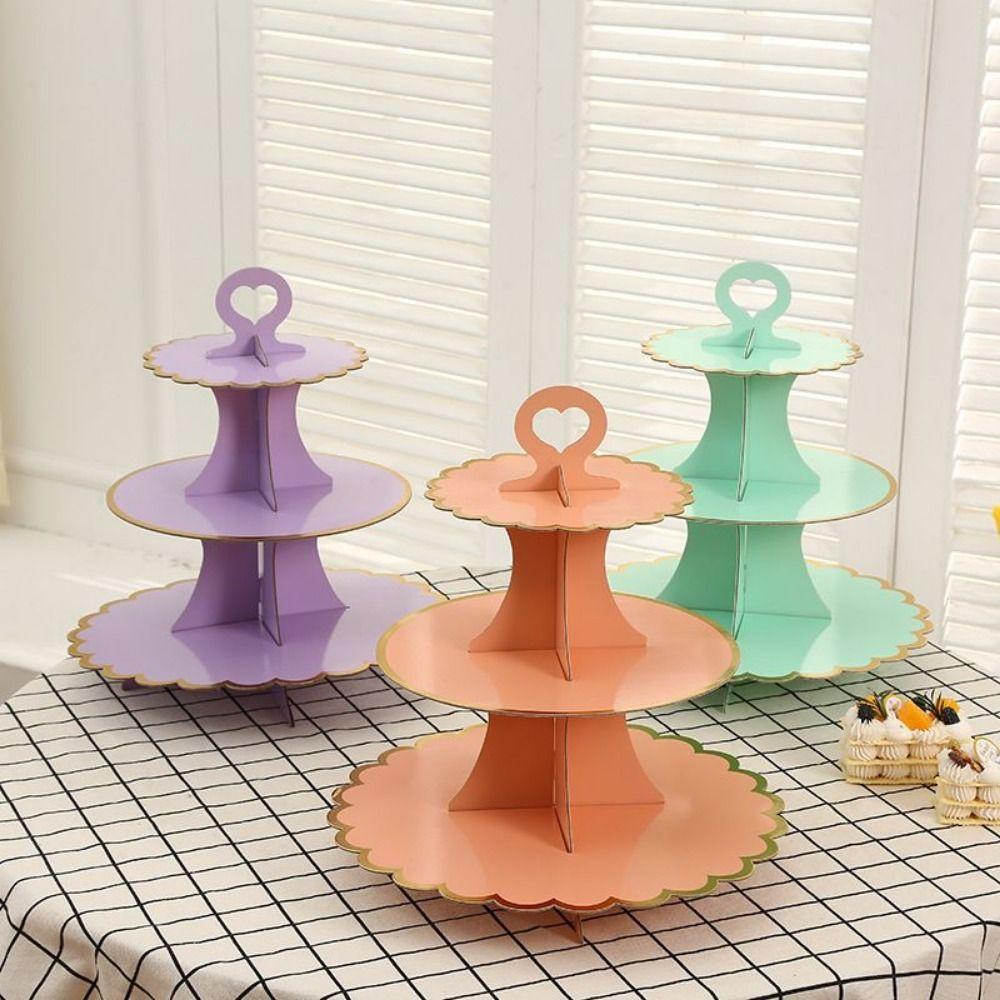 Sicherer Vergoldeter Kuchenständer Goldgeprägtes Dessert-Display-Rack Mehrfarbige Papier-Kuchenschale Cupcake