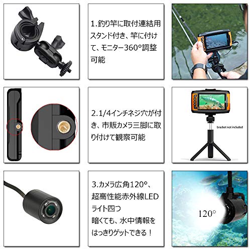 LUCKYLAKER Underwater Camera Fish Finder Portable Fish Finder for Smelt, Bass, and Fishing