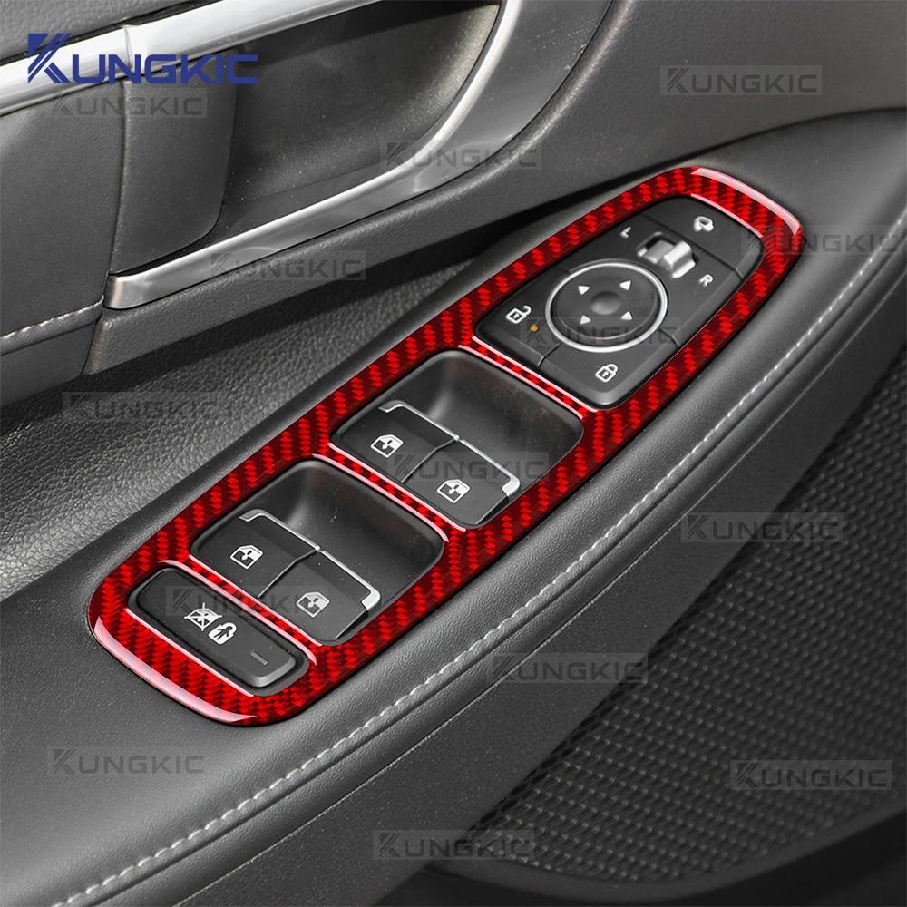 Carbon Fiber Window Control Panel Sticker for Hyundai Sonata 2024-2025 LHD RHD Interior Trim