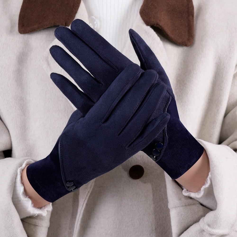 Thick Winter Thermal Gloves Warm Windproof Suede Gloves Cold Season Touch-Screen Gloves Gift