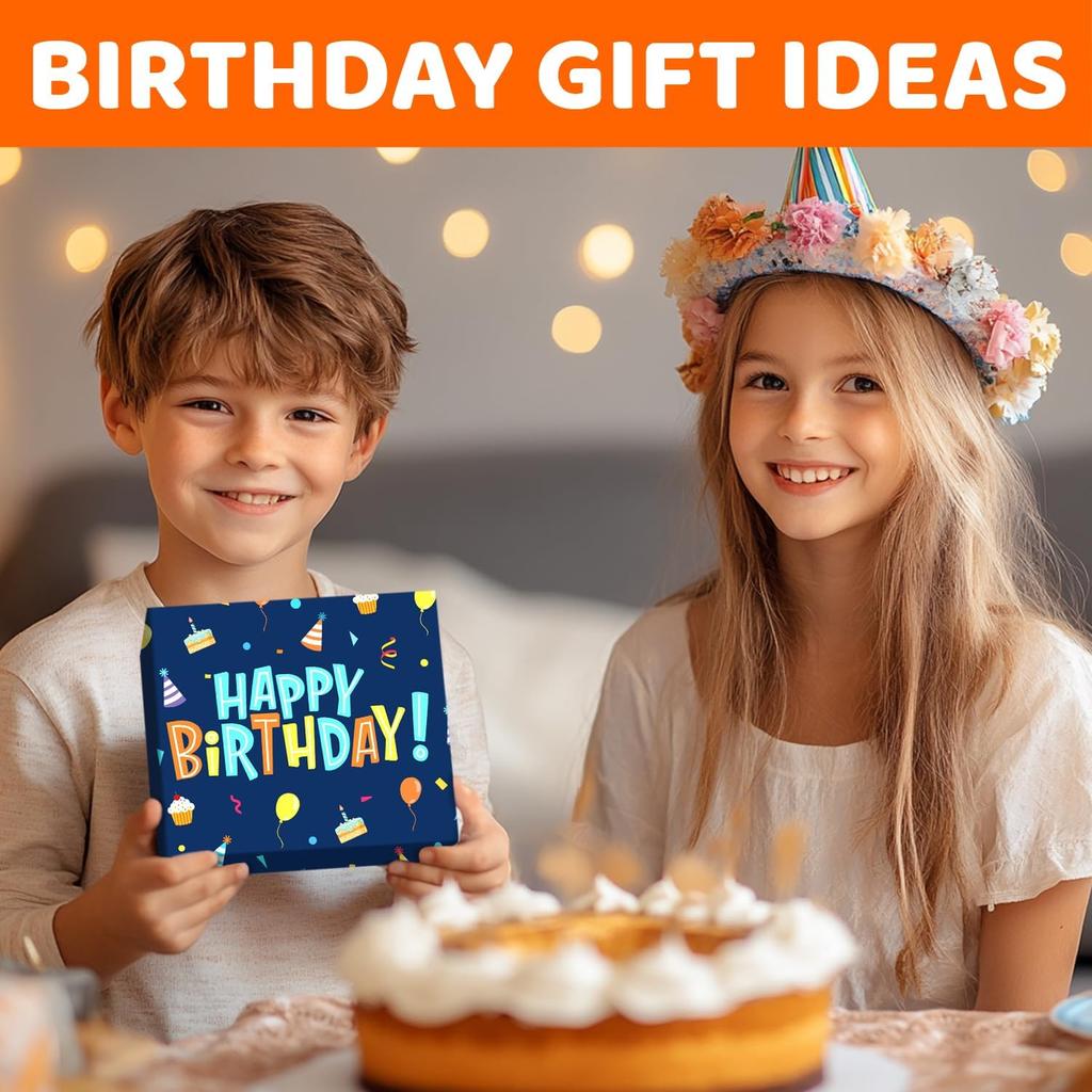 HAPPYPOP Birthday Gift Ideas for Kids - Socks for Girls Boys Age 3-12 with Greeting Card