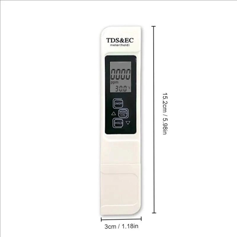 TDS Pen EC Conductivity Tester Household Water Quality Test Pen Large Screen Display Meter Range 0 To 9990 for Travel Outdoor