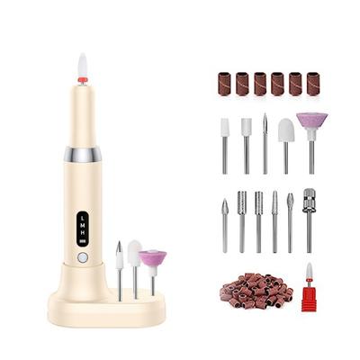 Wiederaufladbarer Elektrischer Nagellackpolierer Inklusive Bohraufsätze Geräuscharm Maniküre-Maschine Entfernung von abgestorbener Haut Schleiffeile Stift Nagelstudio