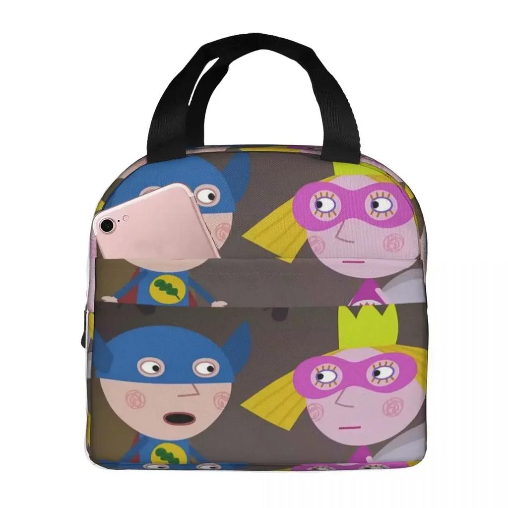 Ben And Hollys Cartoon Insulated Lunch Bag for Women Children Portable Food Boxes Thermal Lunch Box Tote