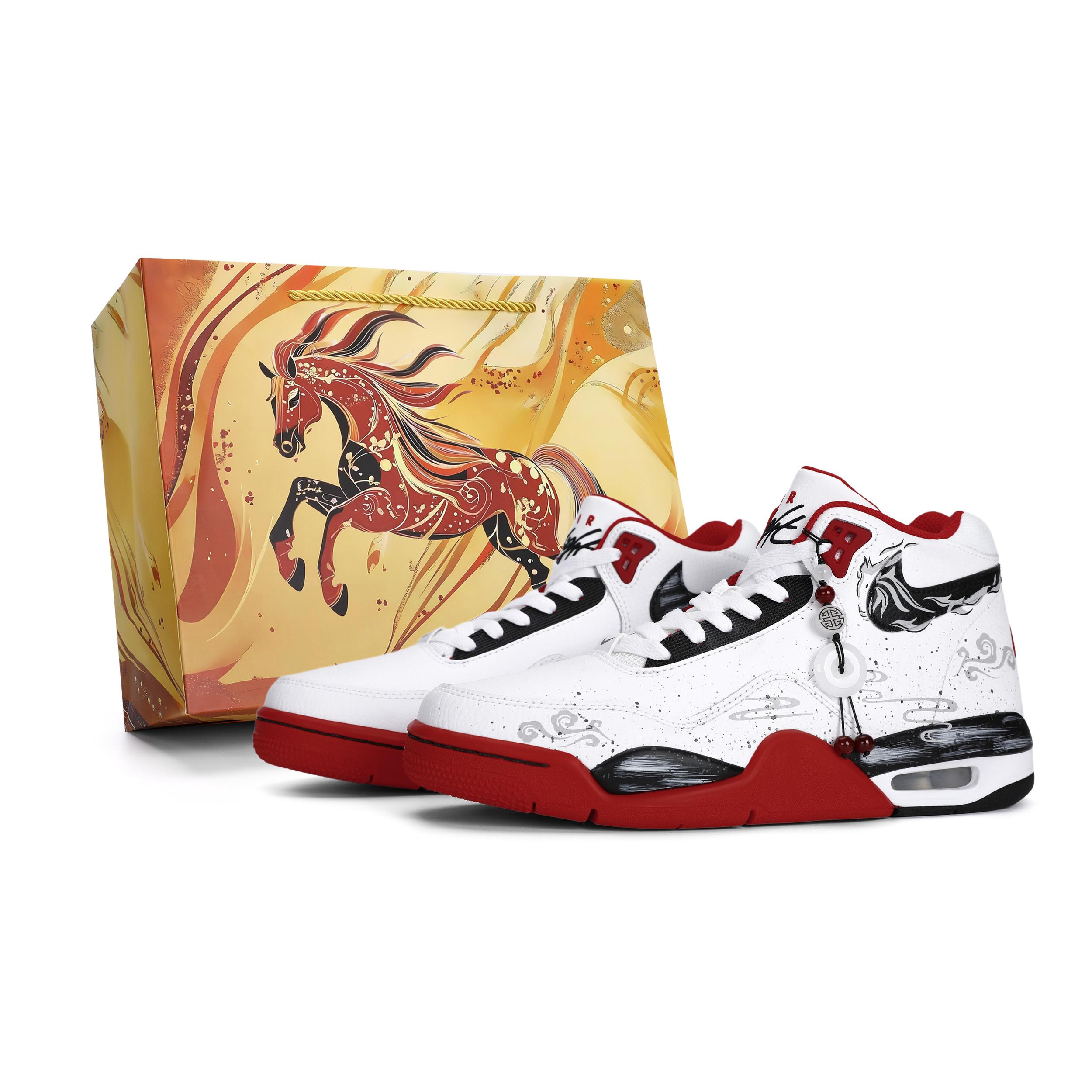 

Nike Flight Legacy Lightweight Height Increasing Mid top Vintage Basketball Shoes Men s Red White BQ4212-100(Team18-) 44