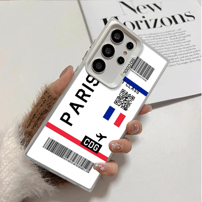 Travel Air Ticket Label Shockproof Phone Case for Samsung Galaxy S26 Edge S25 Ultra S24 FE S23 Plus S21 Cover Anti Fall Fundas