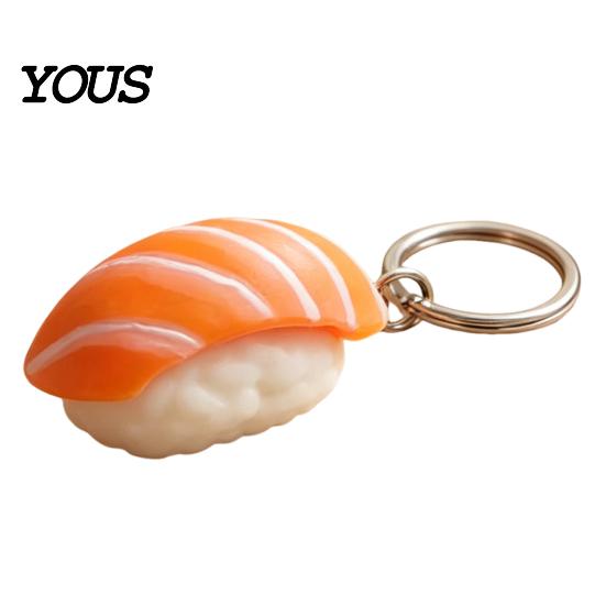 Sushi-Spielzeug mit Schlüsselring 3D-gedruckter Clicker Fidget-Spielzeug, Japanische Form Finger-Schlüsselanhänger Schlüsselanhänger, Tragbarer Stressabbau Push