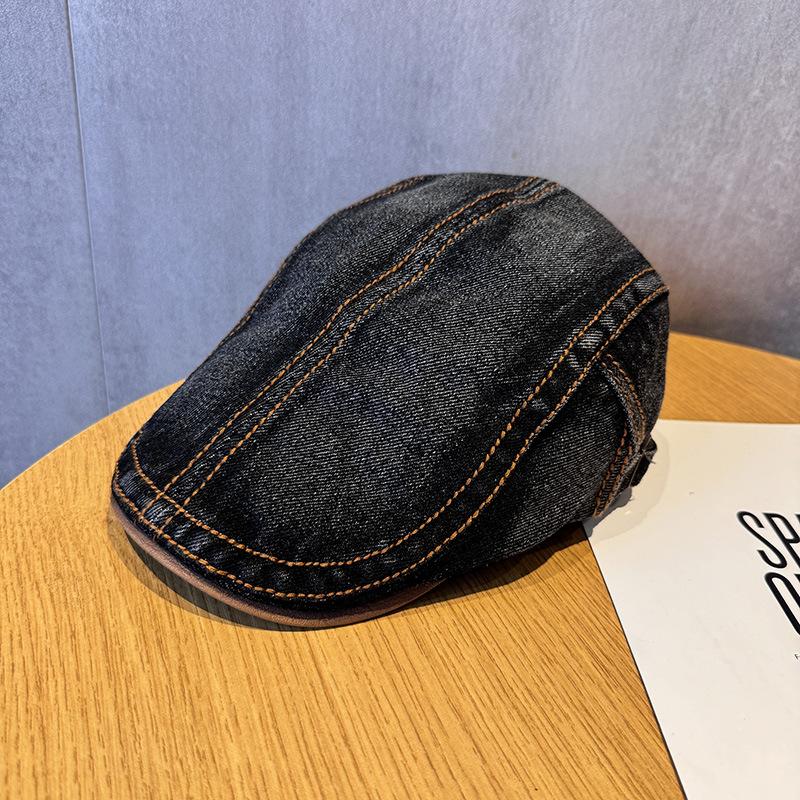 JYL TS DIY Patchwork Denim Hat Women Oversized Adjustable Trendy Painter Hat Denim 1222Mao17846